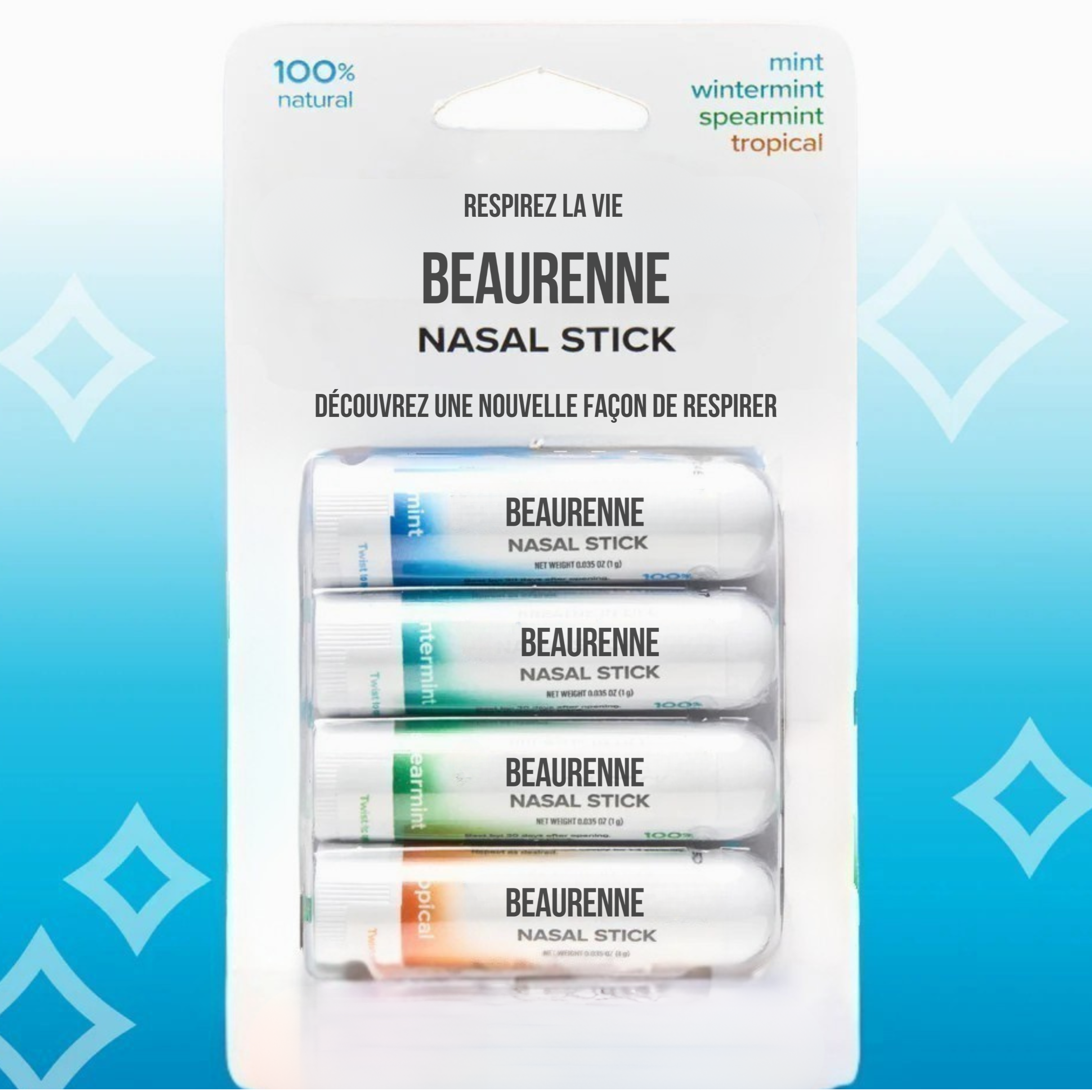 Stick Nasal Anti-écoulement Libère les voies respiratoires - (4 Pack)